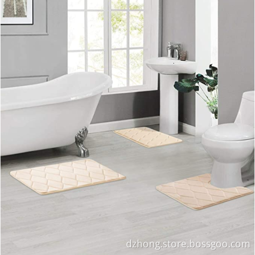 Memory Foam Bath Mat 3 Pieces Set